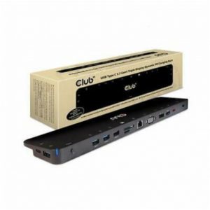 Priklopna postaja USB-C => 3xUSB 3.0 3x USB-C ETH LAN VGA HDMI DisplayPort Cardreader Audio + priložen 100W polnilec Club3D (CSV-1564W100)