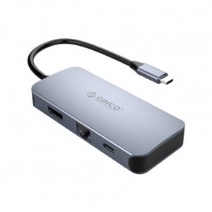 Priklopna postaja USB-C => 3x USB 3.0 tip A 1x HDMI 4K@30Hz 1x RJ45 1x USB-C PD 100W Orico (MC-U602P-GY-BP)