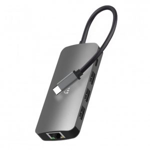 Priklopna postaja USB-C => 3x USB 3.0 tip A 1x USB-C PD 20V 5A maks. 100W 1x HDMI 4K 1x RJ45 Giga 1x čitalec kartic SD/microSD (MT5044) Media-Tech