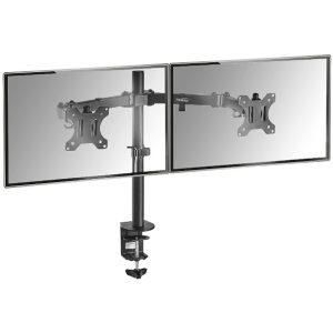 Nosilec za LCD monitor dvojni 33 - 82 cm (13"-32") do 8kg na roko - pritrditev na rob mize VonHaus (05/116)