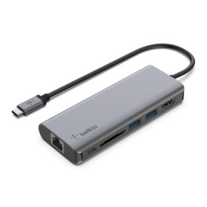 Priklopna postaja USB-C => 2x USB 3.0 tip A 1x USB-C PD 3.0 100W HDMI RJ45 1x čitalec kartic (AVC008BTSGY)