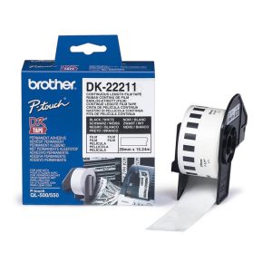 Nalepke za tiskalnik Brother DK22211 neskončne nalepke - film bel 29mm x 15