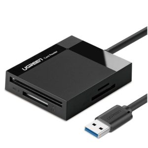 Zunanji čitalec kartic Ugreen USB 3.0 za CF microSD MMC MS RS-MMC SD TF črn (30333)