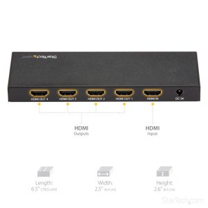 Adapter HDMI => 4xHDMI StarTech 3840x2160 60Hz F/F (ST124HD202)