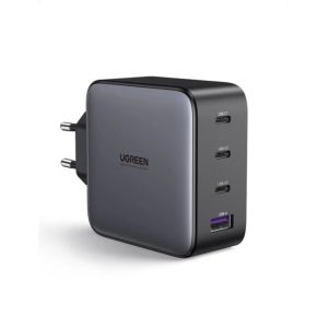 Hišni polnilec 100-240V => 1x USB-A (ž) 3x USB-C 100W GaN Ugreen črn (40747)