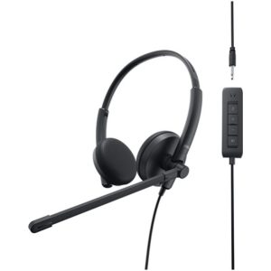 Slušalke žične Dell naglavne z mikrofonom USB WH1022 črna nadzor glasnosti (520-AAVV)