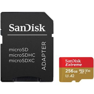 Spominska kartica SDXC-Micro 256GB Sandisk Extreme Mobile Gaming 190MB/130MB/s U3 V30 UHS-I +adapter (SDSQXAV-256G-GN6GN)