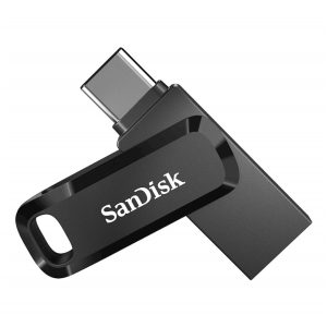 Spominski ključek 128GB USB 3.2/USB-C Sandisk Dual Drive Go 150MB/s plastičen vrtljiv črn (SDDDC3-128G-G46)