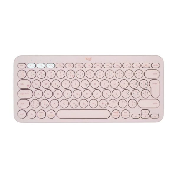 Tipkovnica Logitech brezžična K380 Multi-Device SLO mini roza SLO gravura (920-009867)